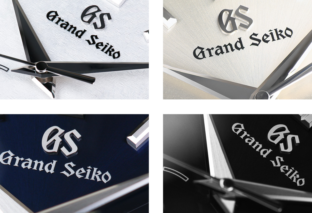 Dial macros of four Grand Seiko Spring Drive models.