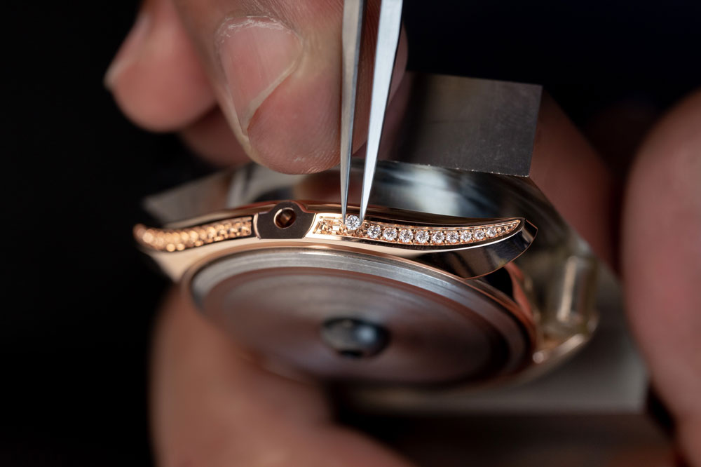 Grand Seiko craftsman setting diamonds
