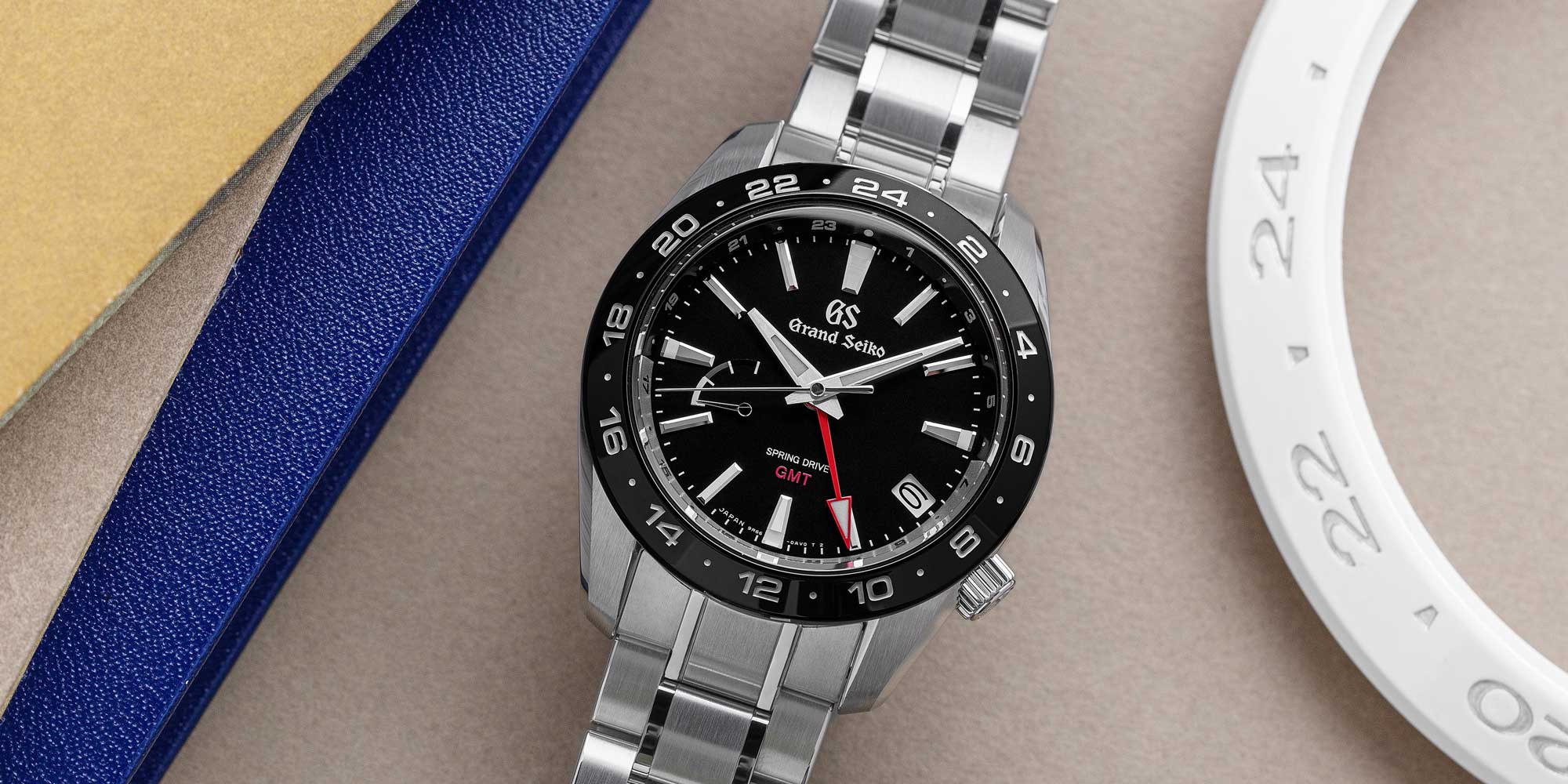 Grand Seiko SBGE253 on a tabletop.